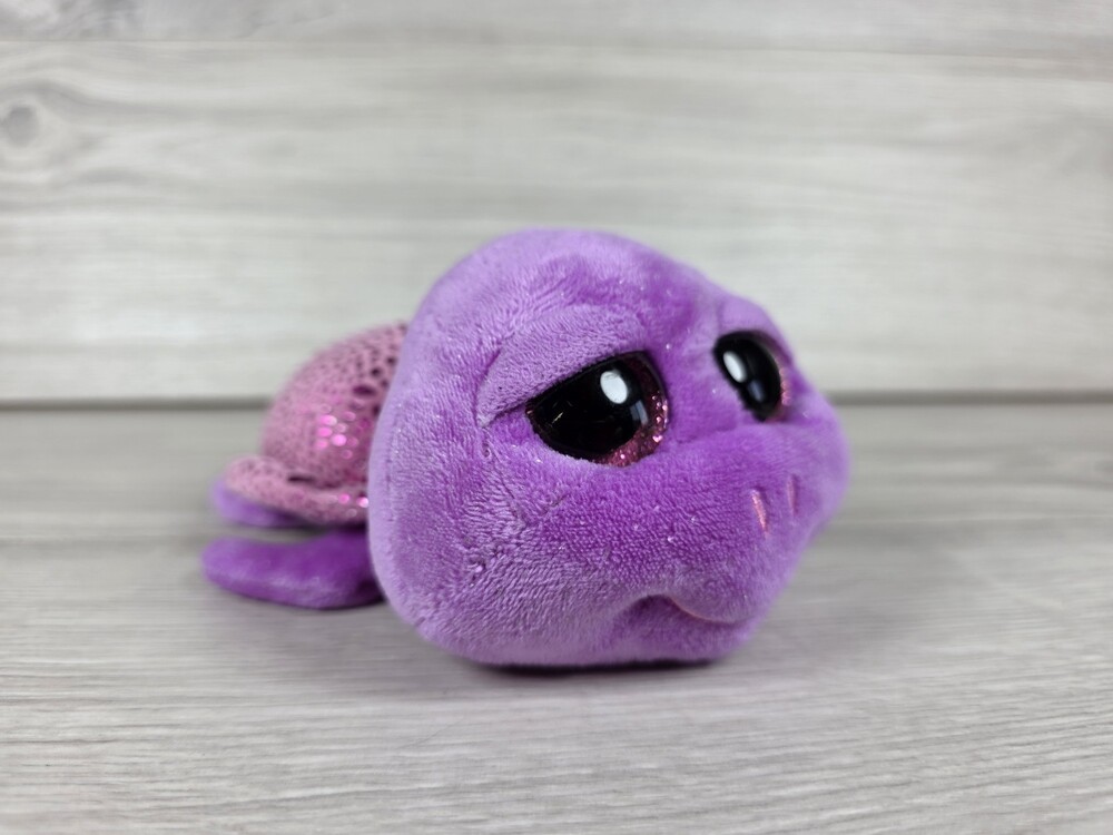 Ty Slowpoke Plush Purple Turtle w Sequined Shell Anthropomorphic Coastal SU36